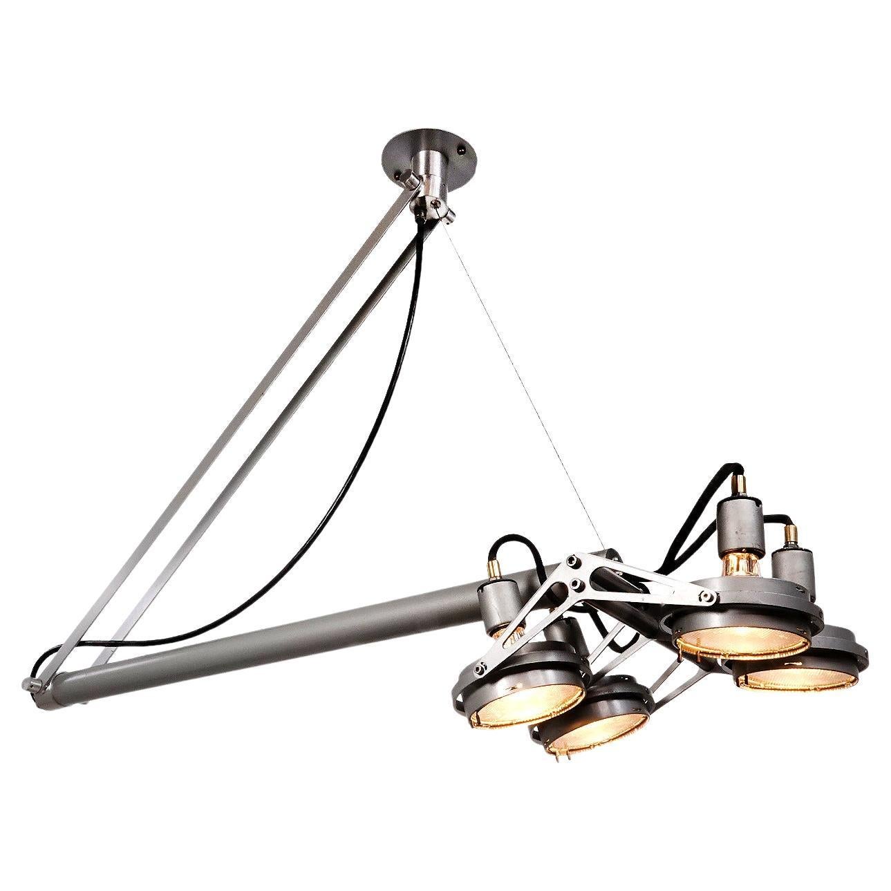 Collection of Unique Articulating Ceiling Quad Spot Lights For Sale