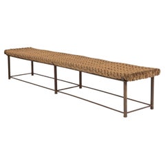 Unique Artisan Steel Bench with Rope Seat