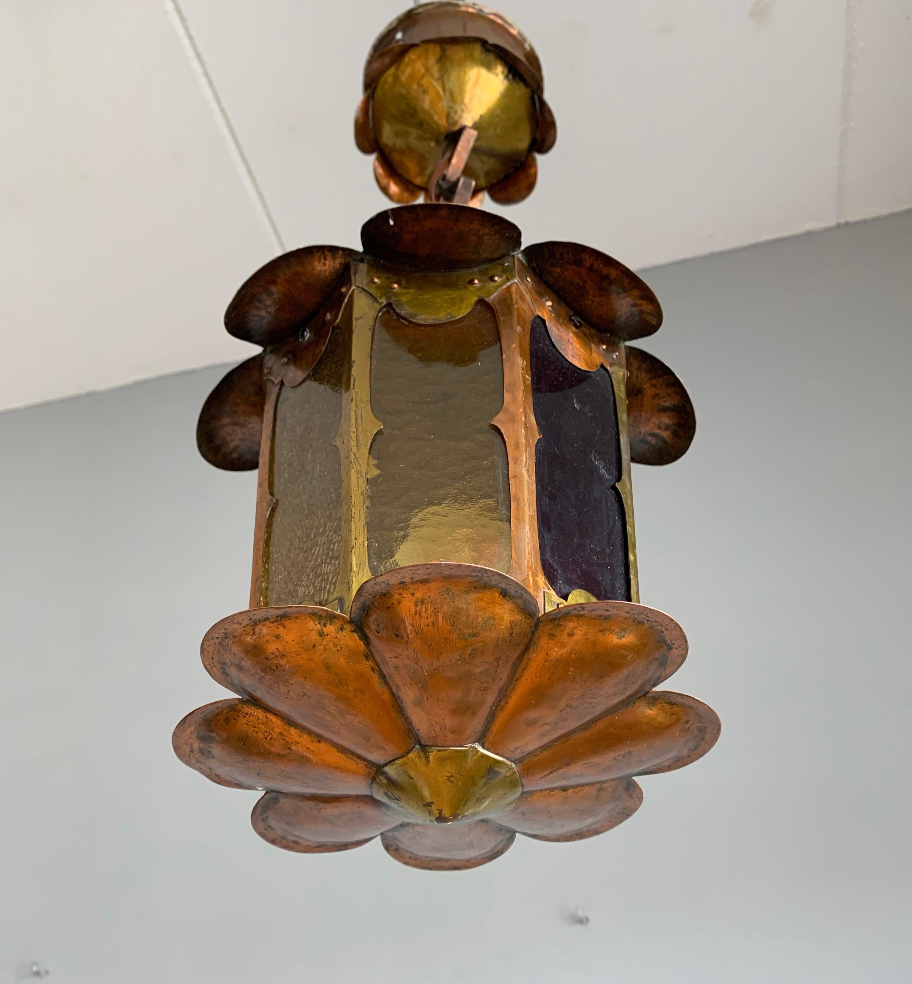 All handcrafted brass and copper light fixture of perfect design and proportions.

If you are looking for an early 1900s, stylish and top quality crafted light to grace your entry hall, landing or bedroom then look no further, because if ever there