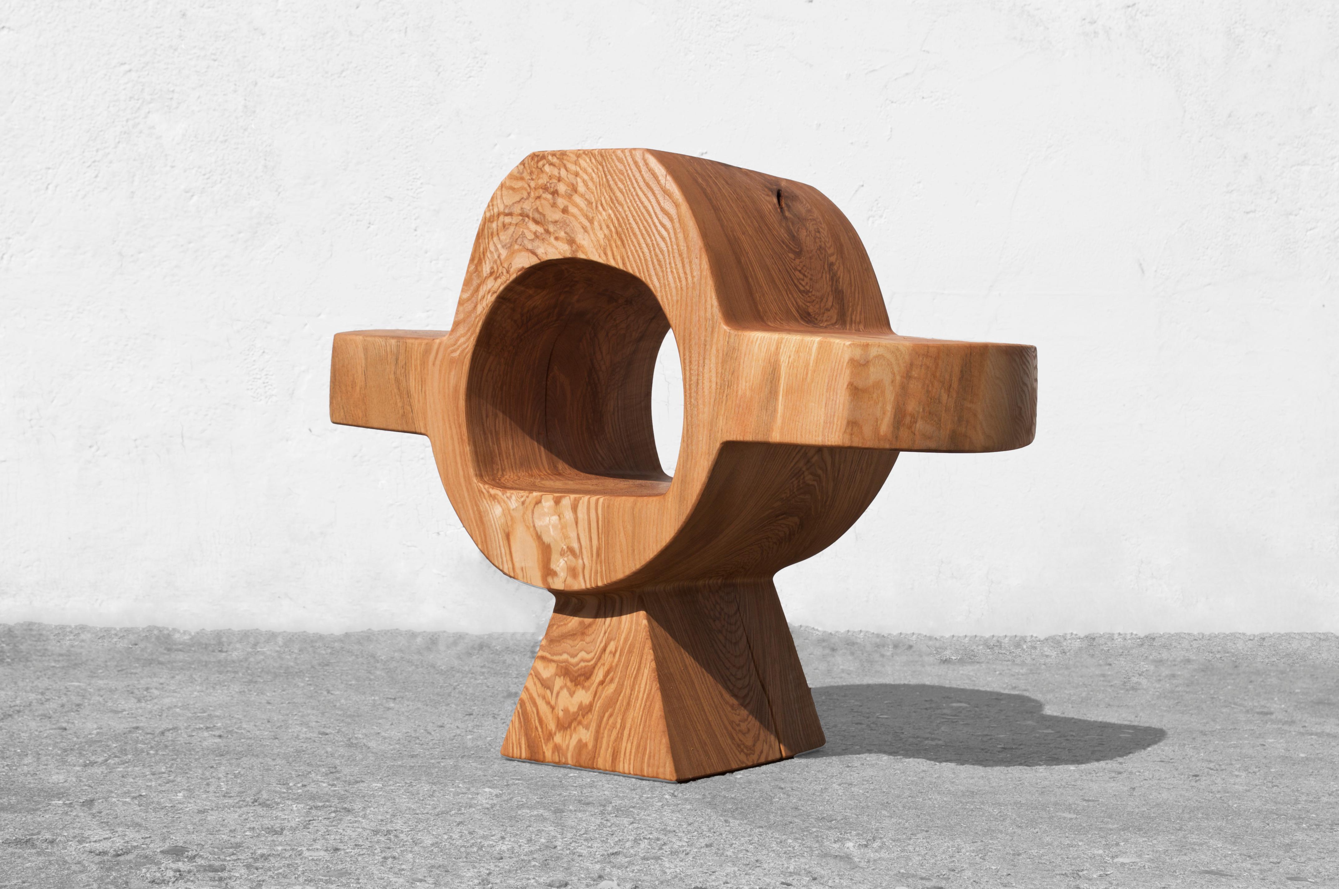 Organic Modern Unique Ash Console Sculpted by Jörg Pietschmann