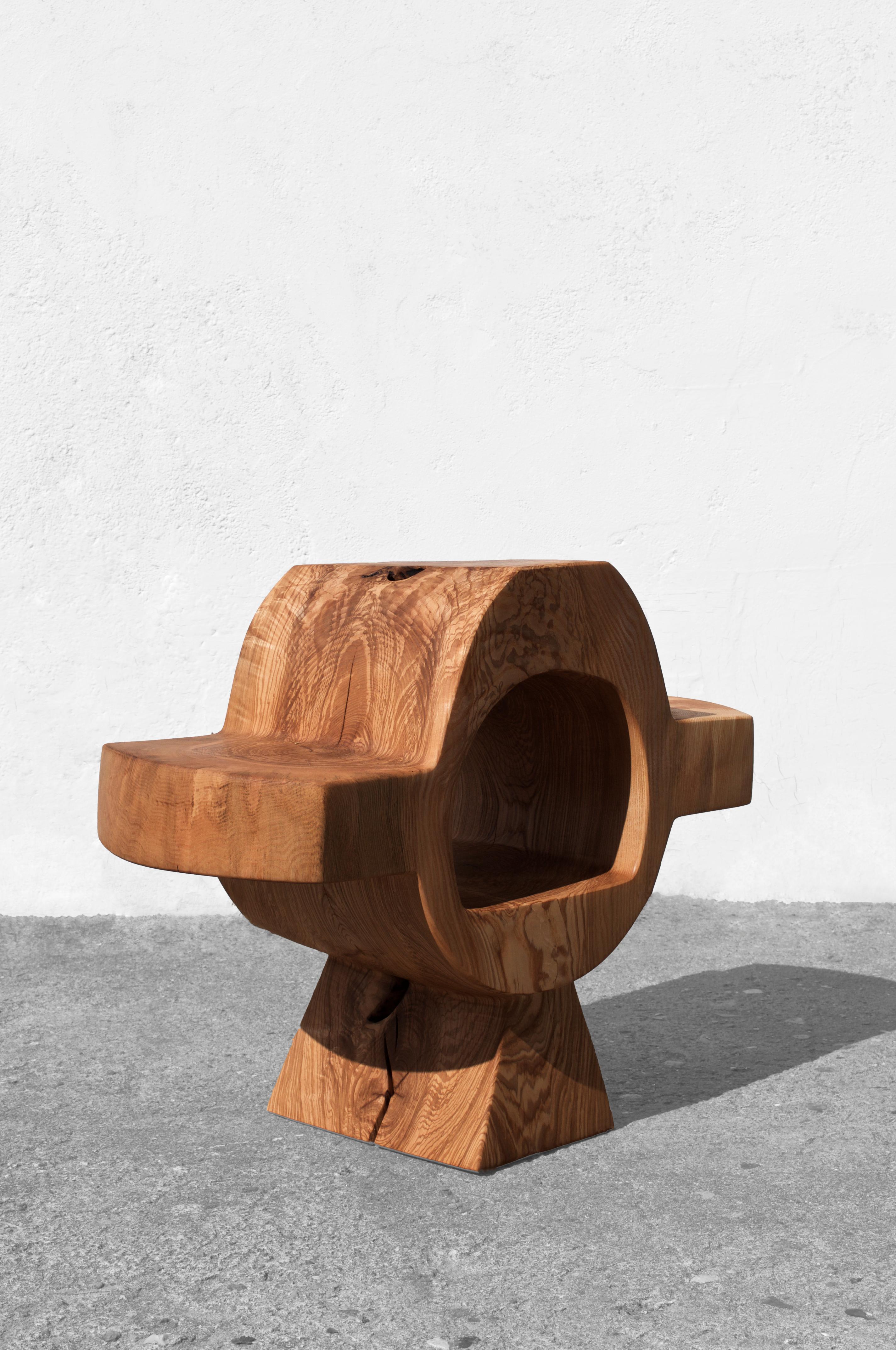 German Unique Ash Console Sculpted by Jörg Pietschmann