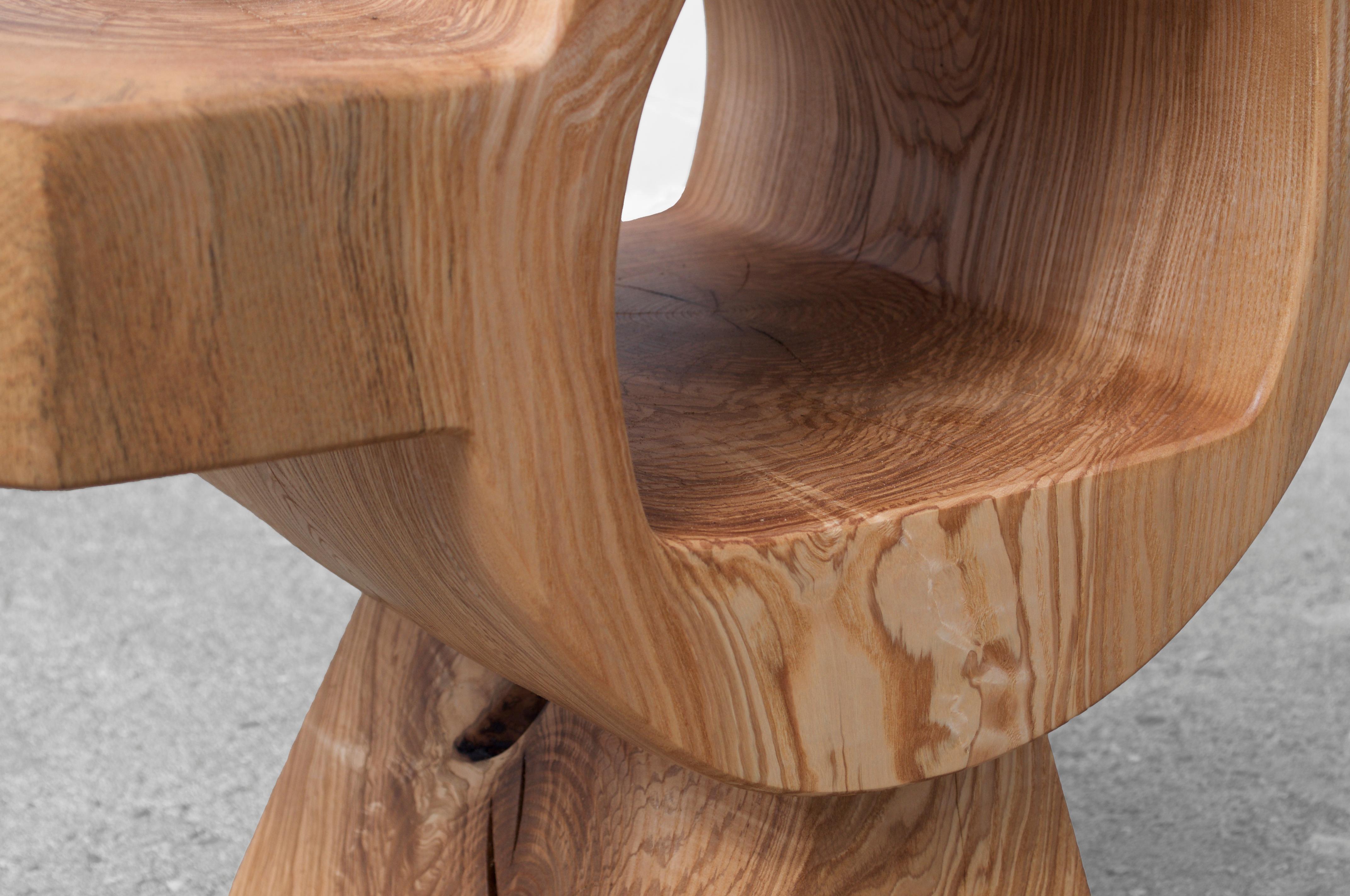 Unique Ash Console Sculpted by Jörg Pietschmann In New Condition In Geneve, CH