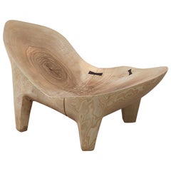 Unique Ash Sculpted Chair by Jörg Pietschmann