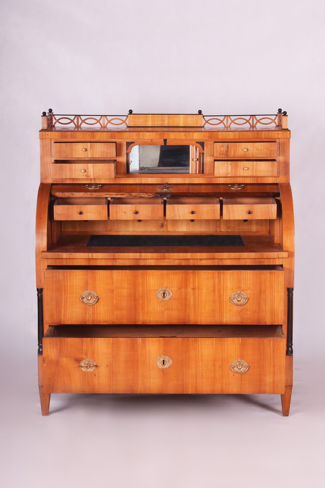 Unique Austrian Empire Cylinder Secretary/Writing Desk, Material Cherry, Wien 1