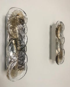 Unique Austrian Set of Six Murano Smoke "Citrus" Wall Sconces by Kalmar, 1970s