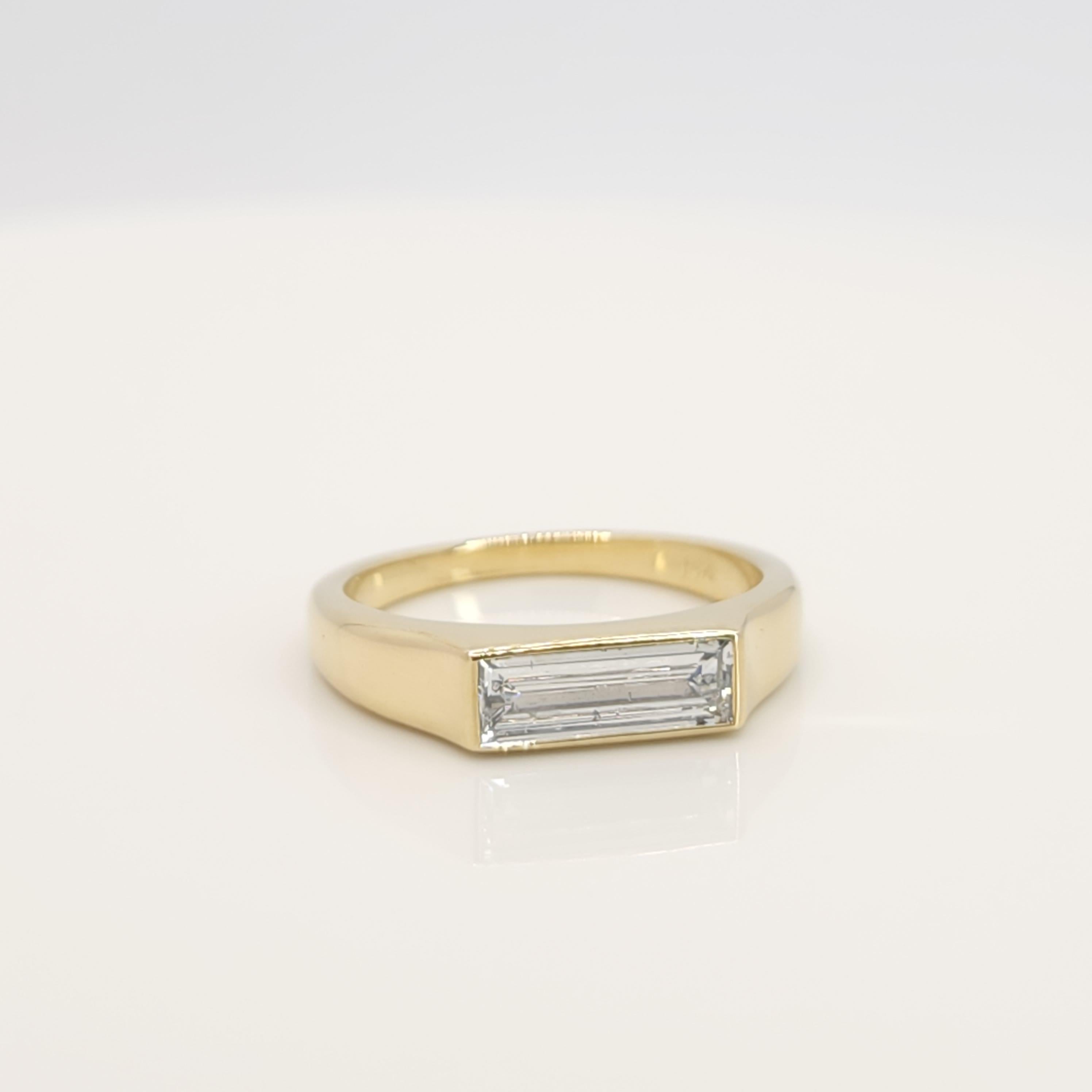 For Sale:  Unique Baguette Shape Natural Diamond Ring 10