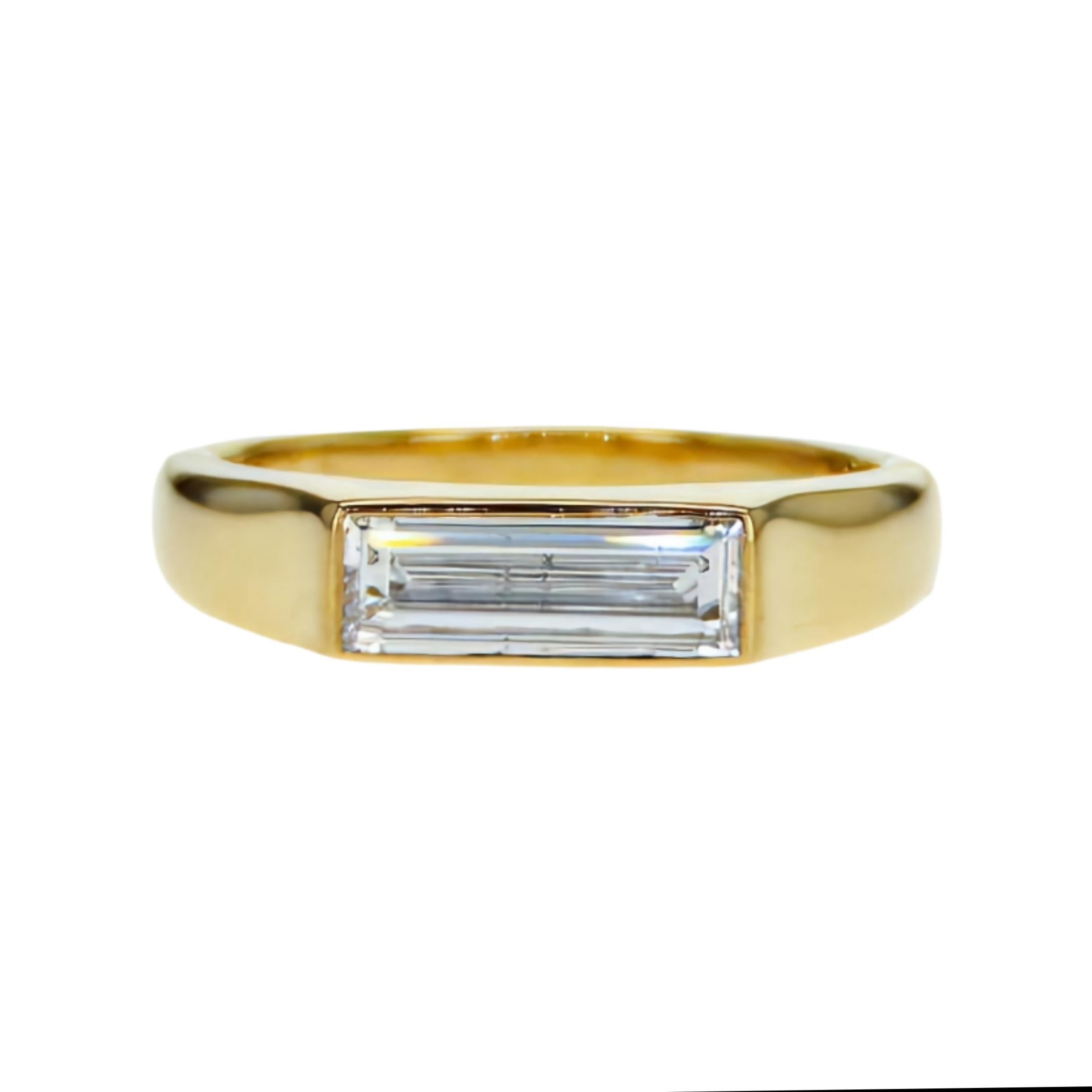 For Sale:  Unique Baguette Shape Natural Diamond Ring 2