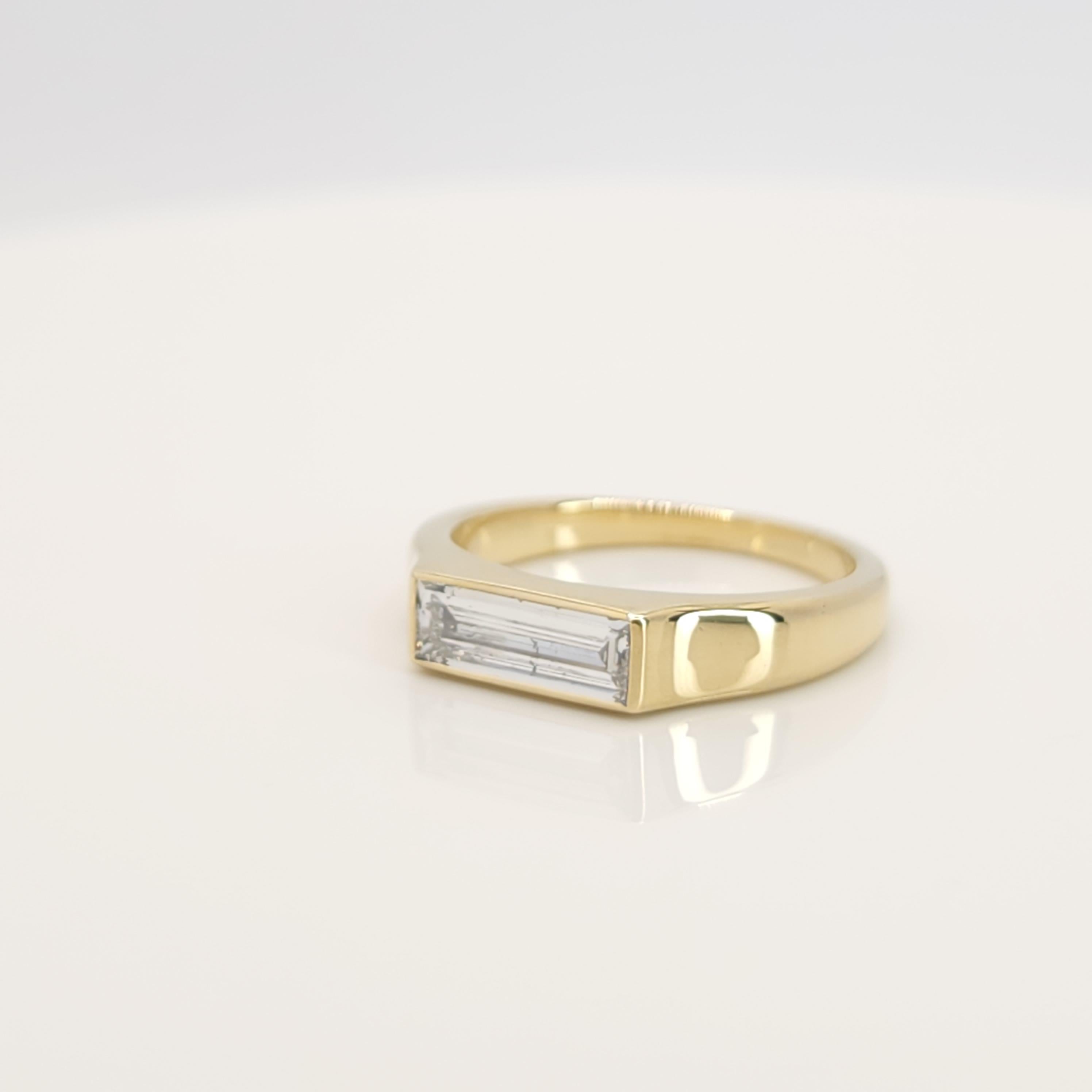For Sale:  Unique Baguette Shape Natural Diamond Ring 4