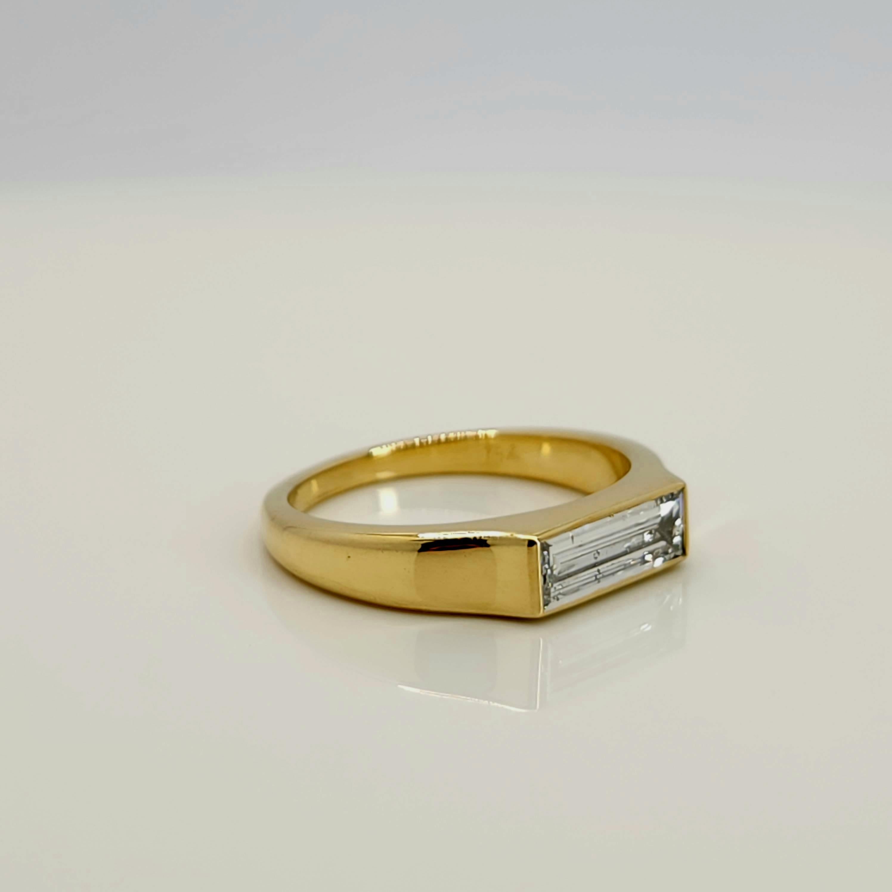 For Sale:  Unique Baguette Shape Natural Diamond Ring 7