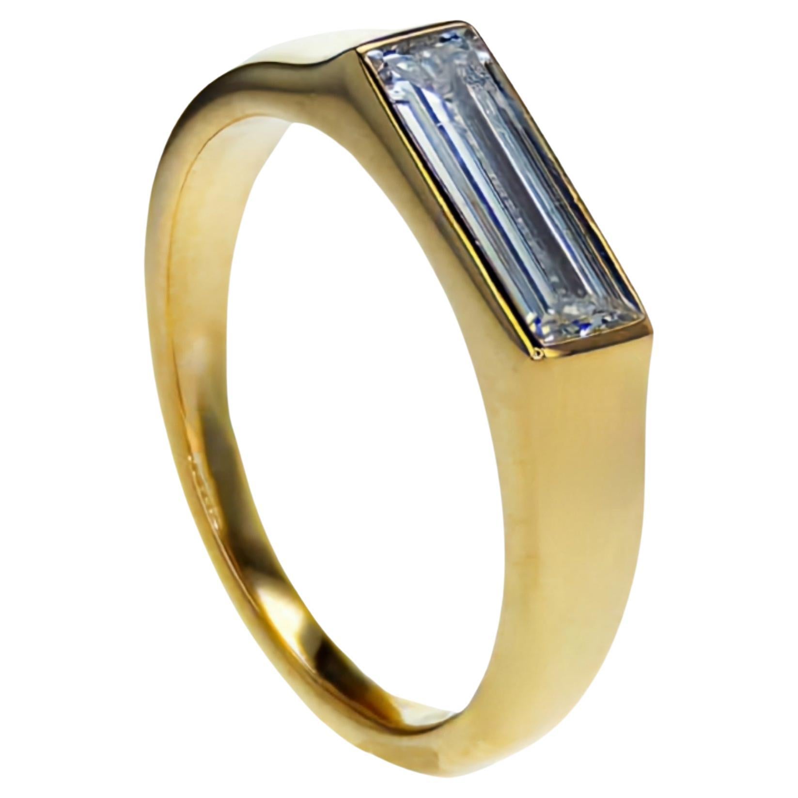 For Sale:  Unique Baguette Shape Natural Diamond Ring