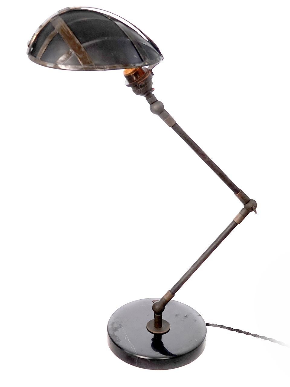 American Unique Banded Mirror Articulating Desk Lamp For Sale
