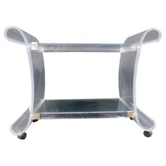 Unique Bar Cart in Lucite and Mirror