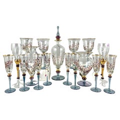Unique Barware Set Of Vintage Wine Champagne Glasses Vases and Decanter by Nagel