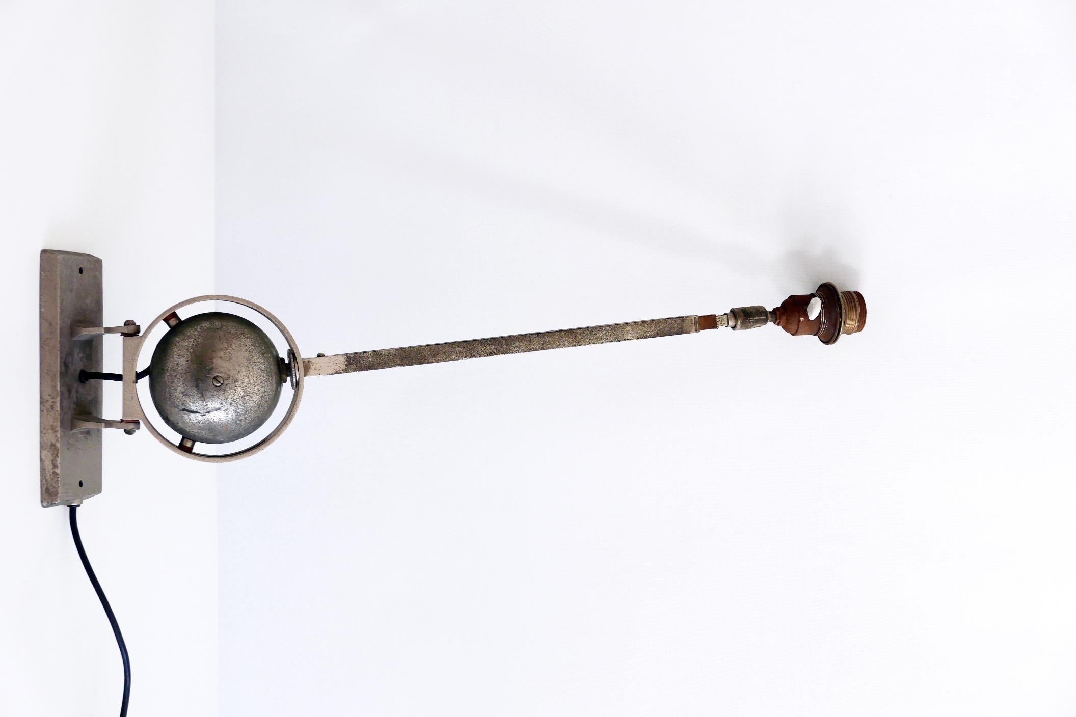 Unique Bauhaus Articulated Telescopic Wall Lamp 1920s Germany For Sale 4