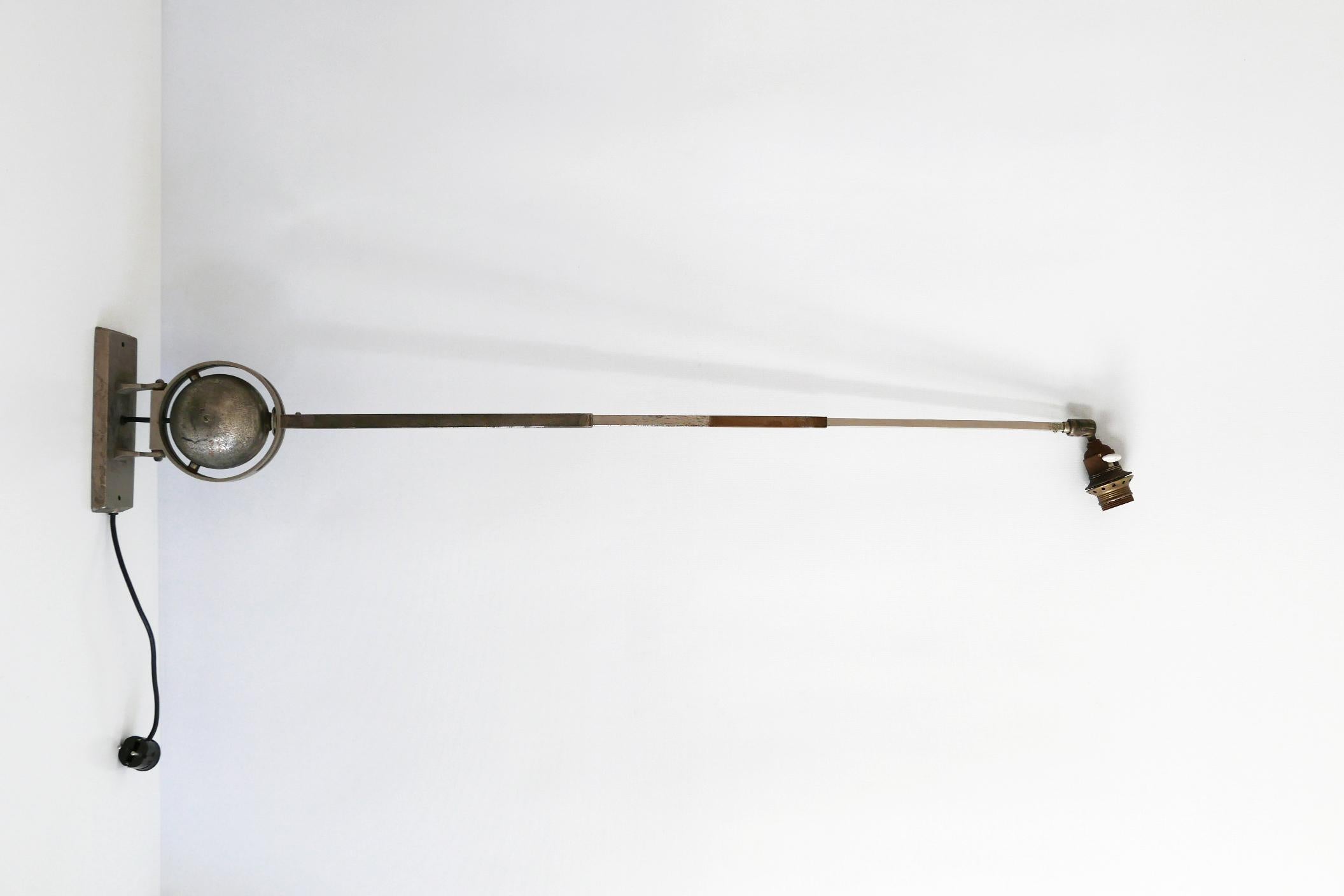 Early 20th Century Unique Bauhaus Articulated Telescopic Wall Lamp 1920s Germany For Sale