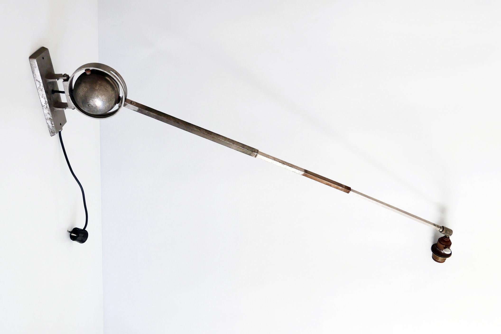 Metal Unique Bauhaus Articulated Telescopic Wall Lamp 1920s Germany For Sale