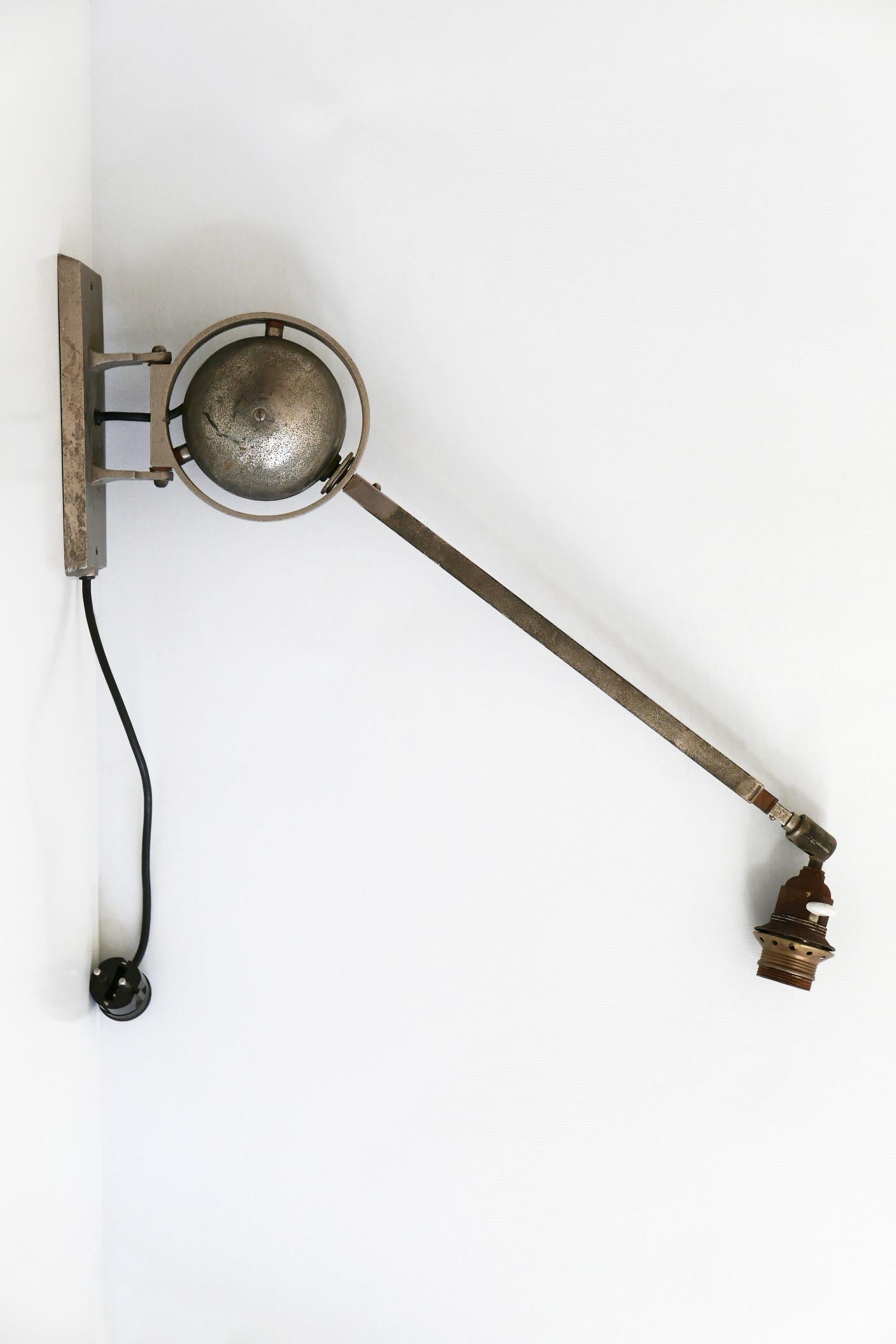 Unique Bauhaus Articulated Telescopic Wall Lamp 1920s Germany For Sale 1