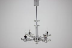Unique Bauhaus Chrome and Glass Chandelier/Pendant, 1930s