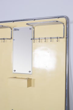 Unique Bauhaus Chrome Beige Hanger Wall, Original Preserved Condition, 1930s