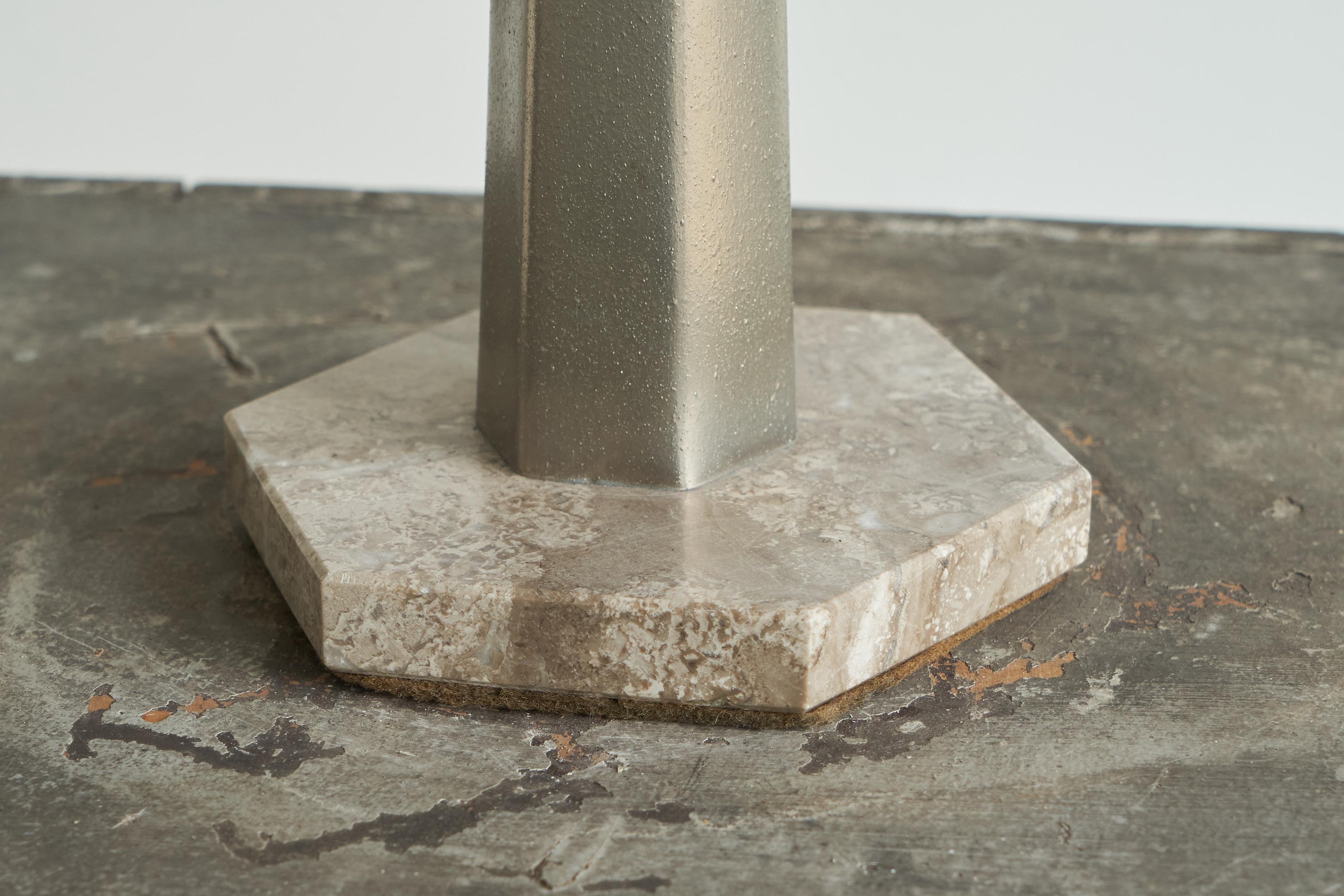 Unique Bauhaus Table Lamp in Metal and Marble 1930s 2