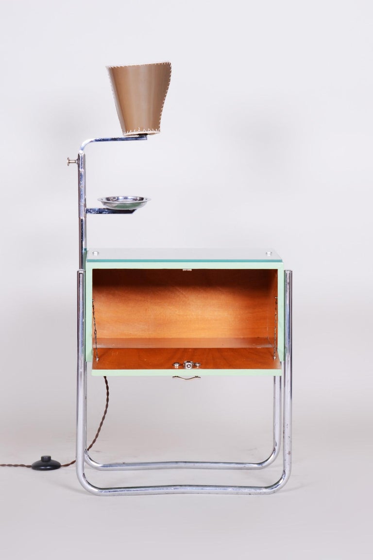 Unique Bauhaus Electrified Green Reading Table, Original Good Condition ...