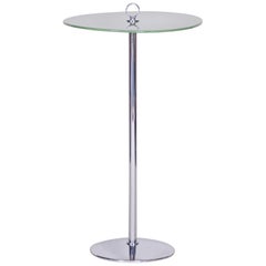 Tavolino alto Bauhause unico nel suo genere, cromo e legno laccato, Wood, anni '40