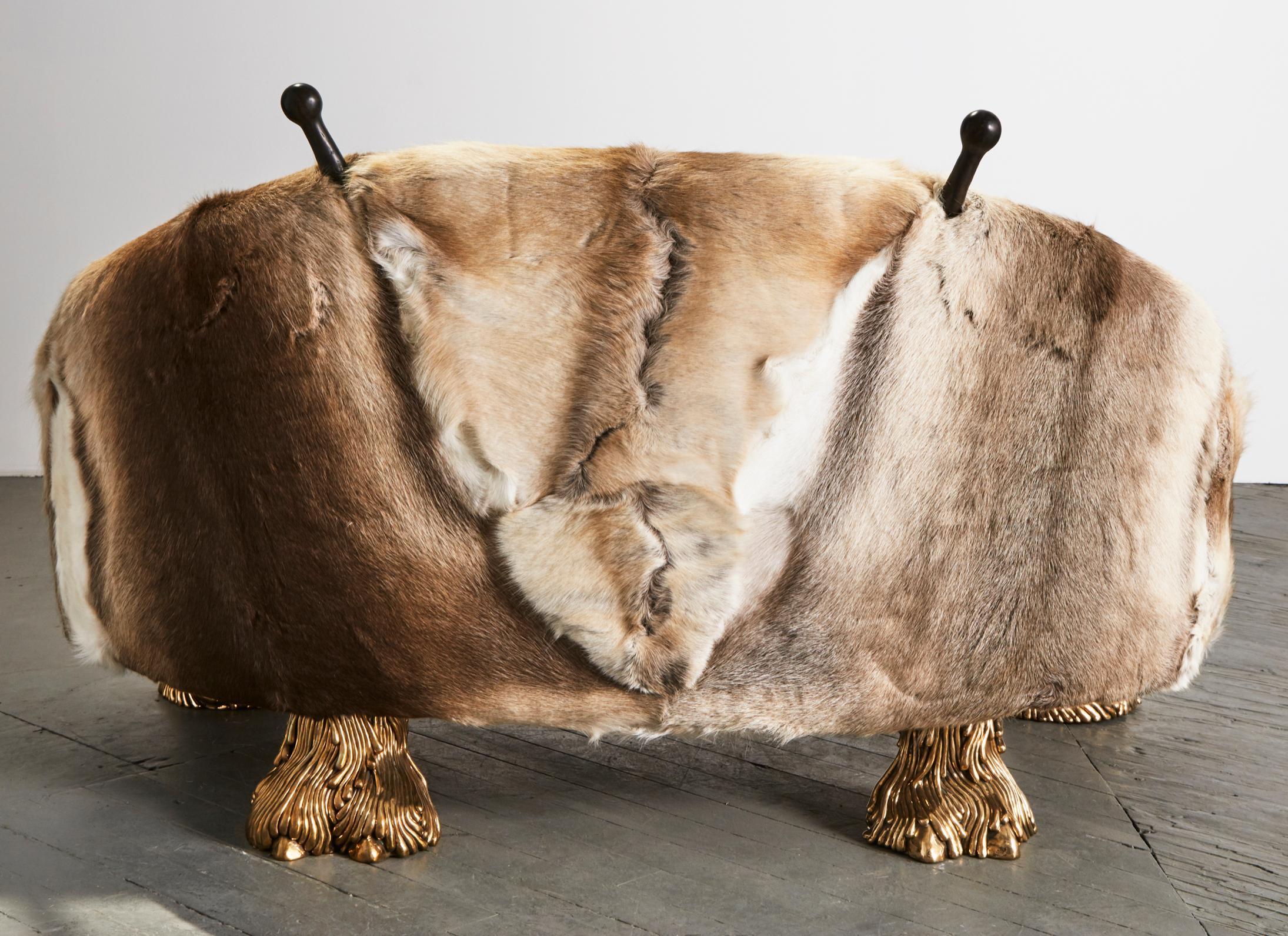 Contemporary Unique Beast Settee by The Haas Brothers