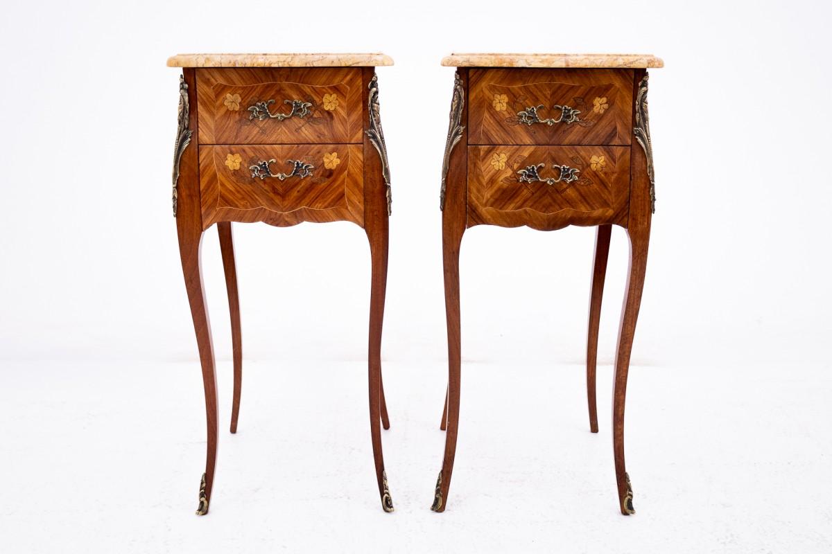 French Unique bedside tables, France, circa 1920. For Sale