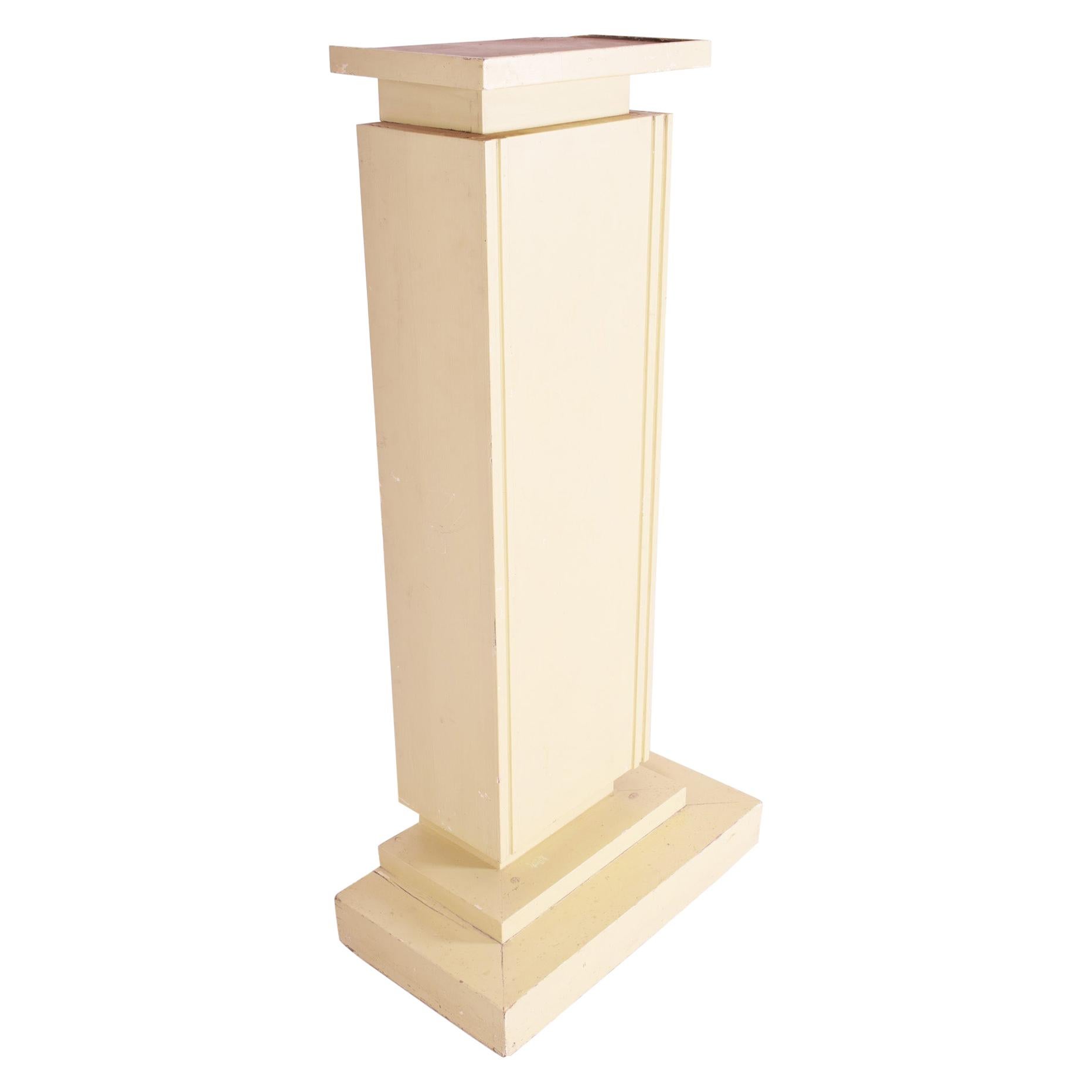 Unique Beige Czech Art Deco Pedestal, Original Condition, 1920s For Sale