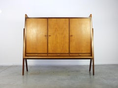 Unique Belgian Decorative Highboard with Compass Legs, 1950s