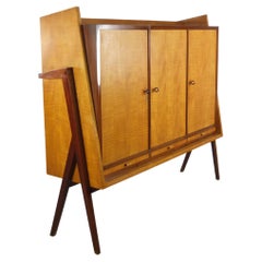 Unique Belgian Decorative Highboard with Compass Legs, 1950s