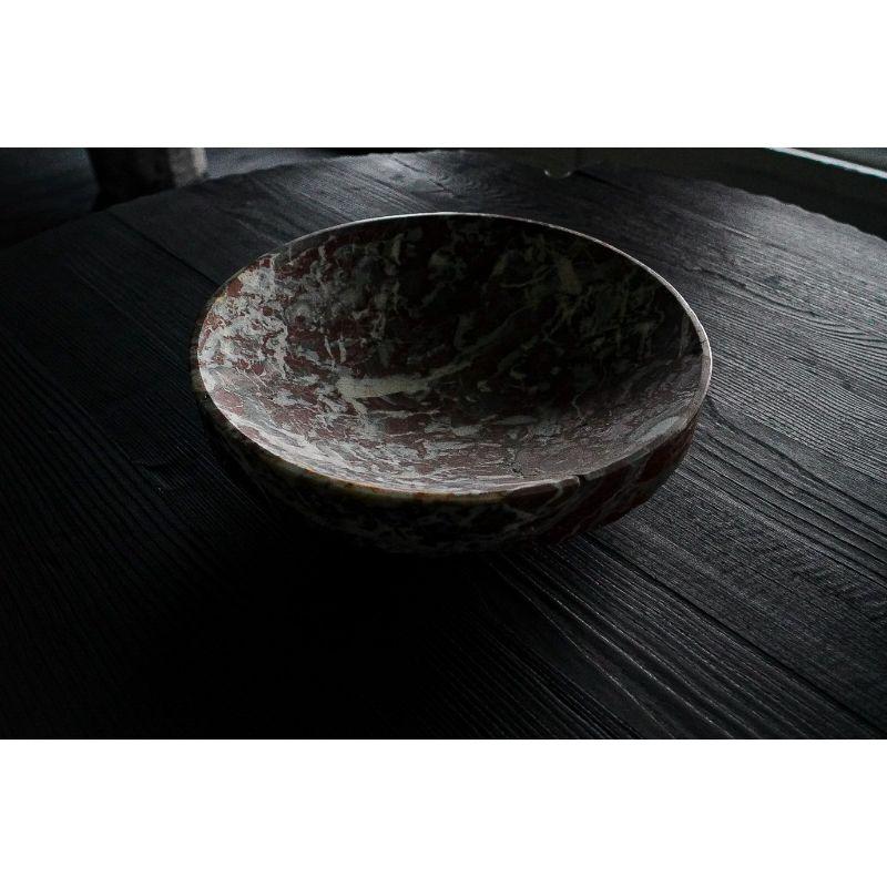 Hand-Crafted Unique Belgian Royal Red Marble Dish by Jeremy Descamps