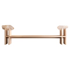 Unique "Bench Prototype for Human Use" by Marina Abramović, Wood Quartz Crystals