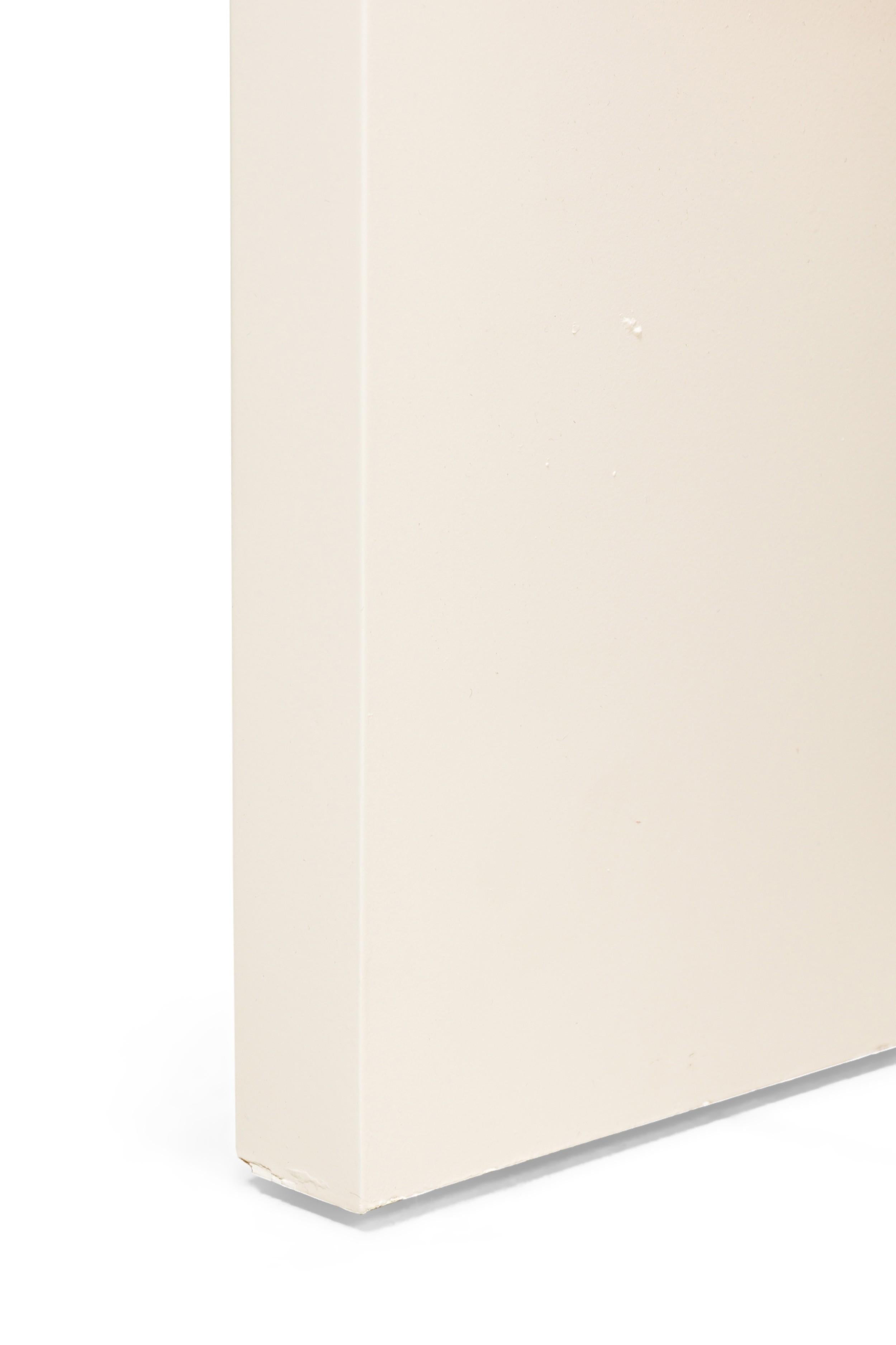 Unique Bespoke White Lacquer Waterfall Edge Console with Sphere, Antonio Fortuna For Sale 4