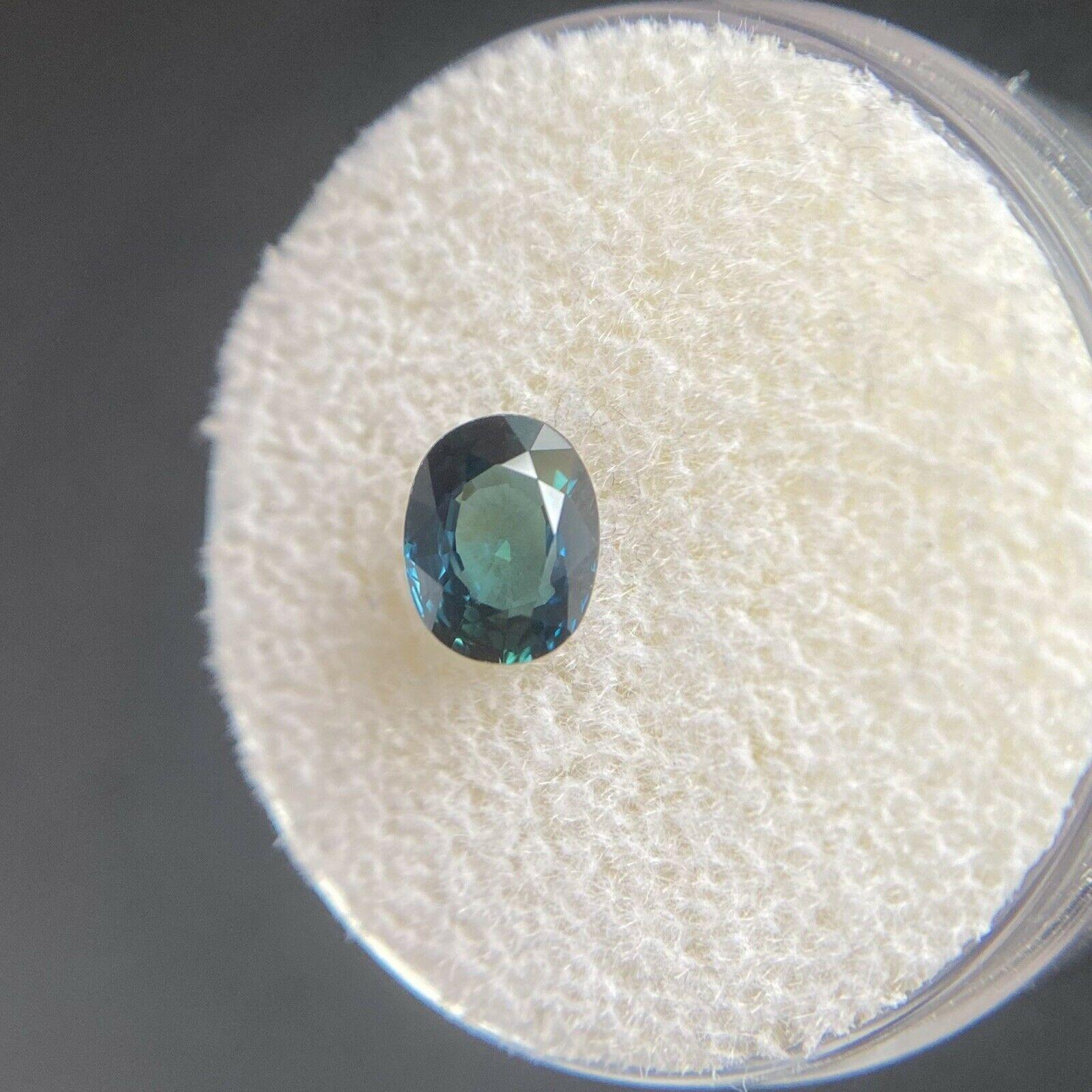 Unique Bi Colour 1.00ct Deep Green Blue Teal Sapphire Oval Cut Loose Gem 1