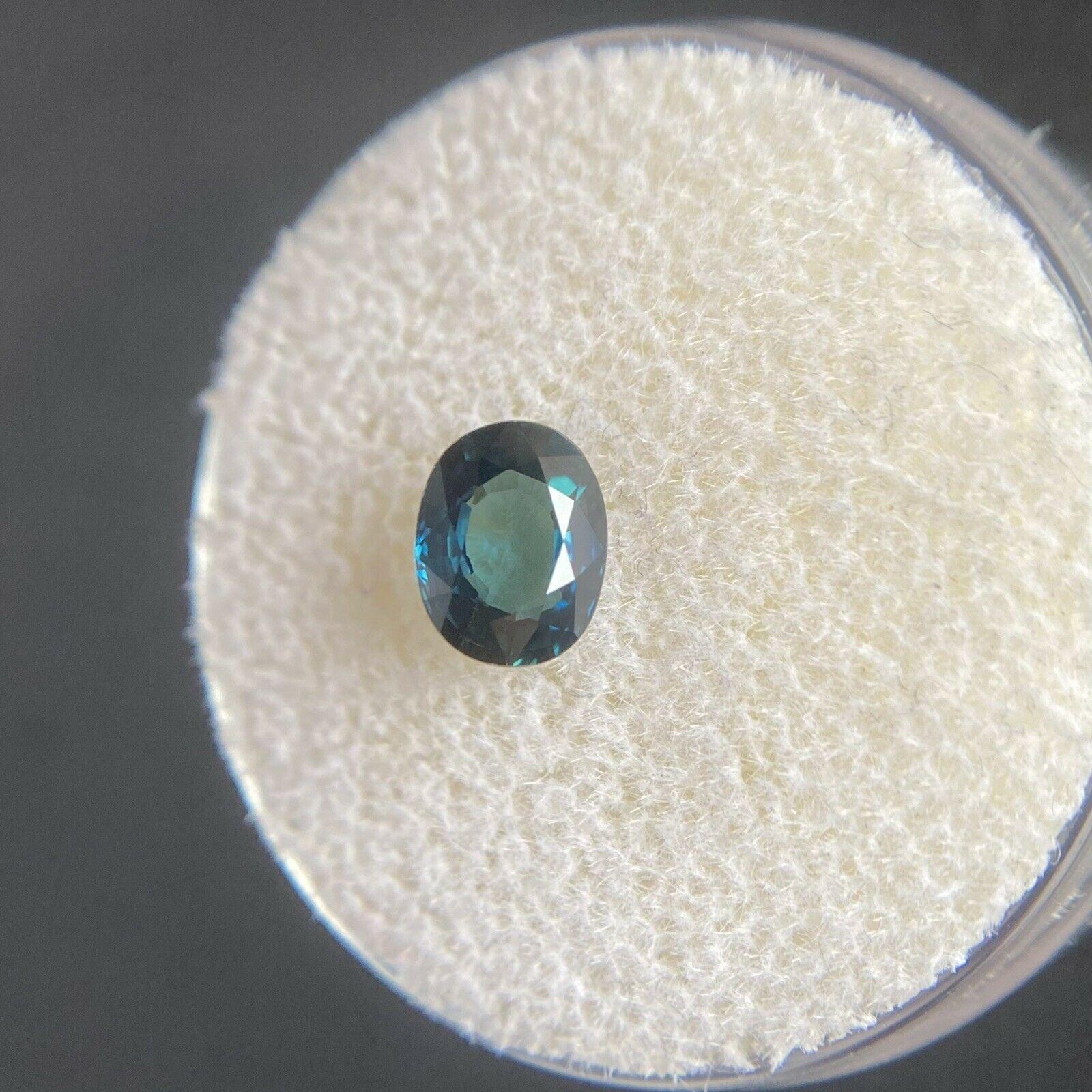 Unique Bi Colour 1.00ct Deep Green Blue Teal Sapphire Oval Cut Loose Gem 2