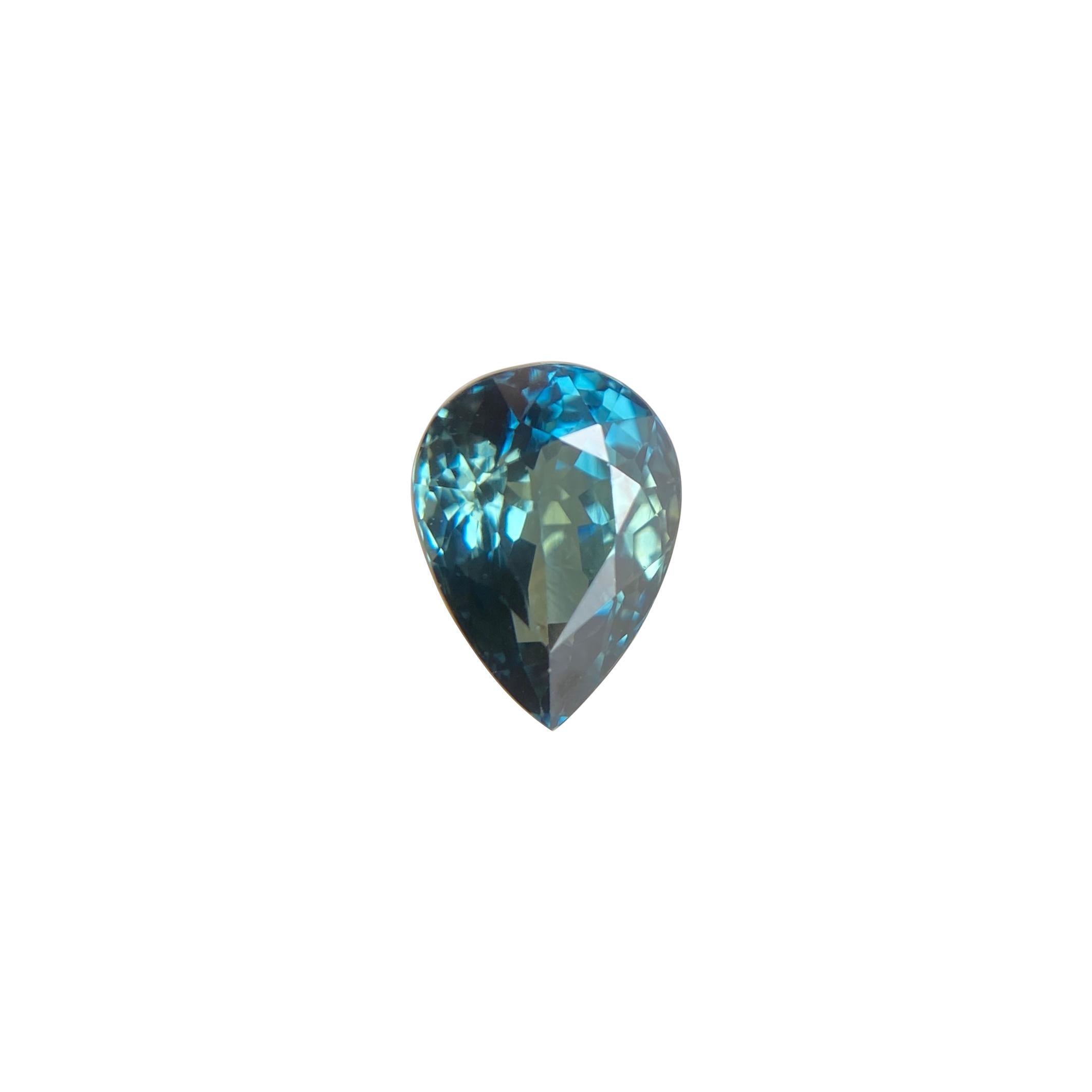 Rare Green Blue Bi Colour Sapphire.

1.55 Carat stone with a beautiful and unique green blue colour. Very rare and stunning to see. Also has an excellent pear teardrop cut and ideal polish to show great shine and colour, would look lovely in