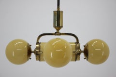 Einzigartiger großer Bauhaus-Kronleuchter/Anhänger aus Messing, 1930er Jahre