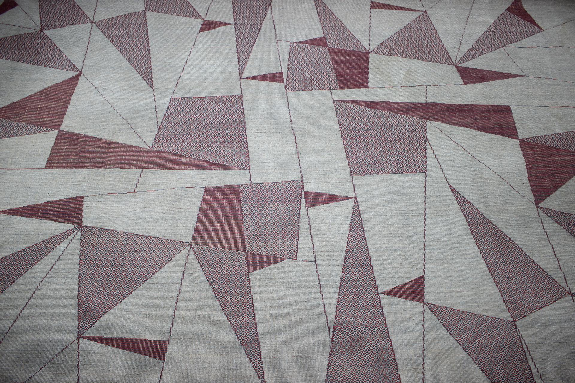 Mid-20th Century Unique Big Extra Large Abstract Design Geometric Carpet / Rug, 1950s For Sale