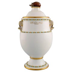 Unique Bing & Grøndahl Ornamental Vase in Hand-Painted Porcelain, 1920's