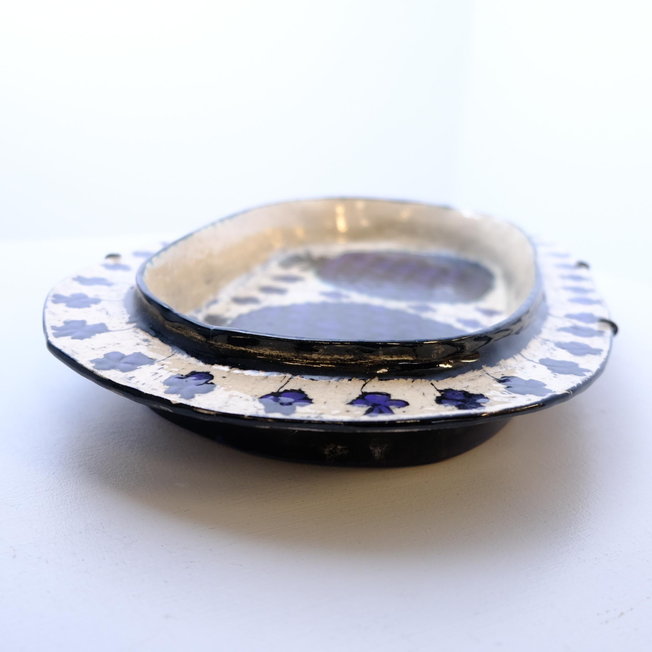 Plat décoratif unique en Birger Kaipiainen en forme d'ananas et de trèfle à quatre feuilles, Arabie, années 1960 en vente 1