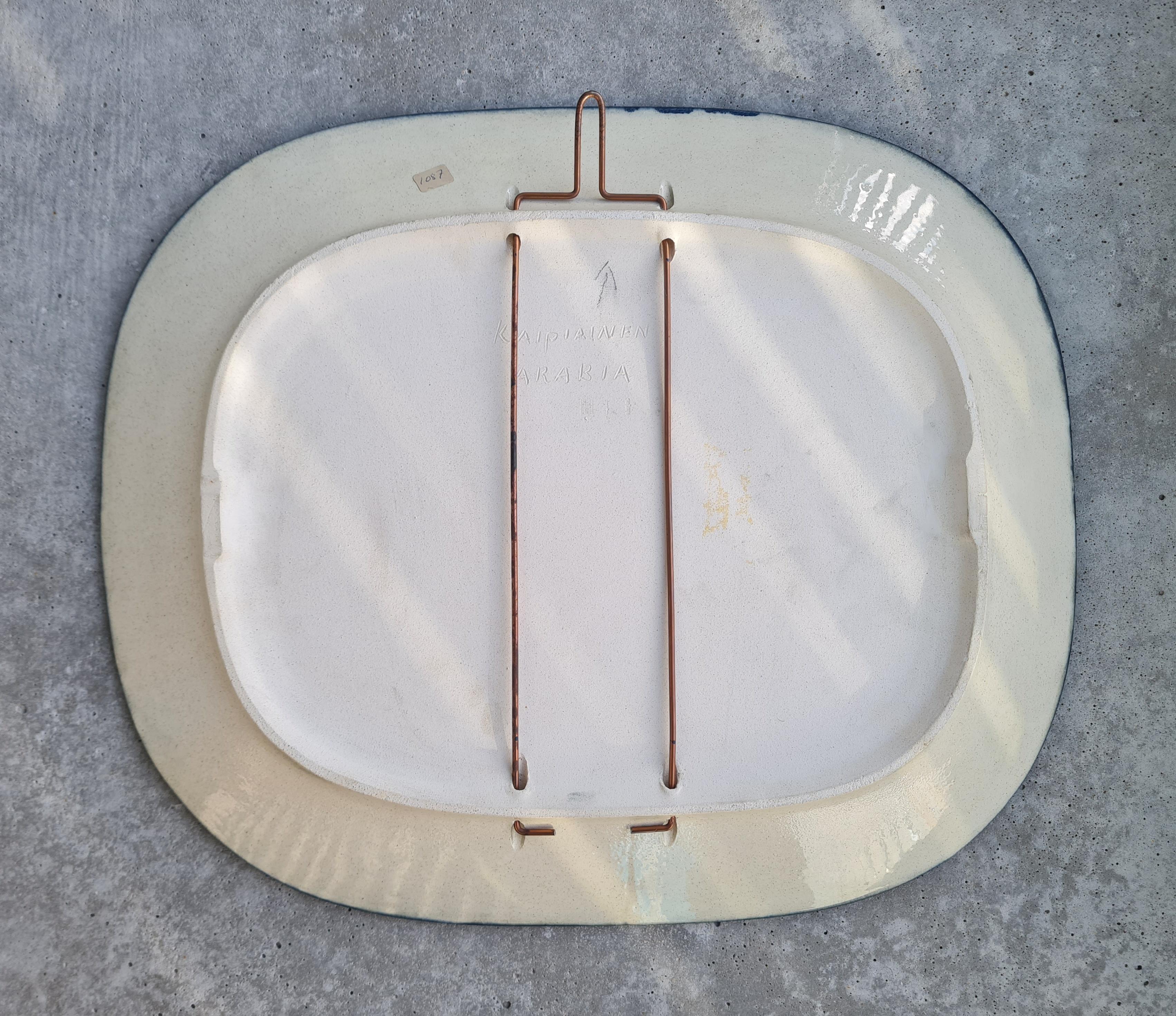 Unique Birger Kaipiainen Decorative Dish, Yellow Butterfly & Blooms, Arabia 1980 en venta 1