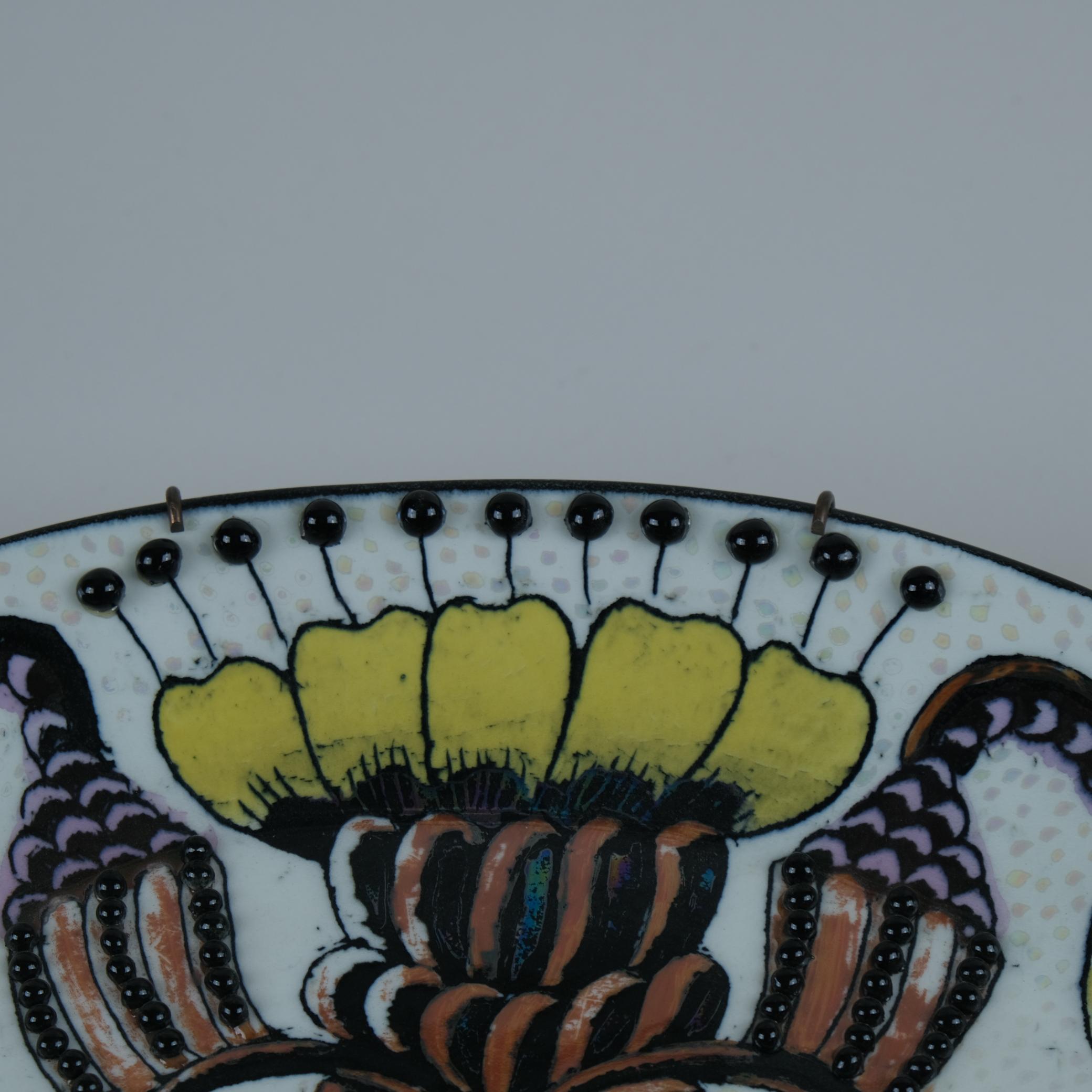 Ceramica Piatto decorativo unico di Birger Kaipiainen in giallo e blu, Arabia, anni '70 in vendita