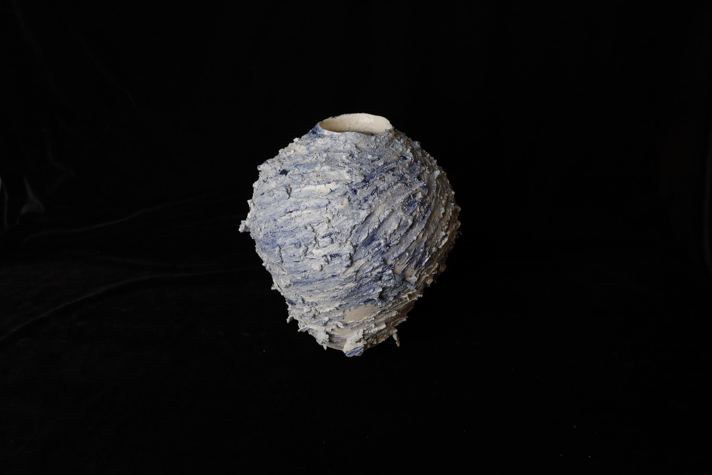 Japanese Unique Bizen vase made from wild, unrefined clay by Kazuya Ishida