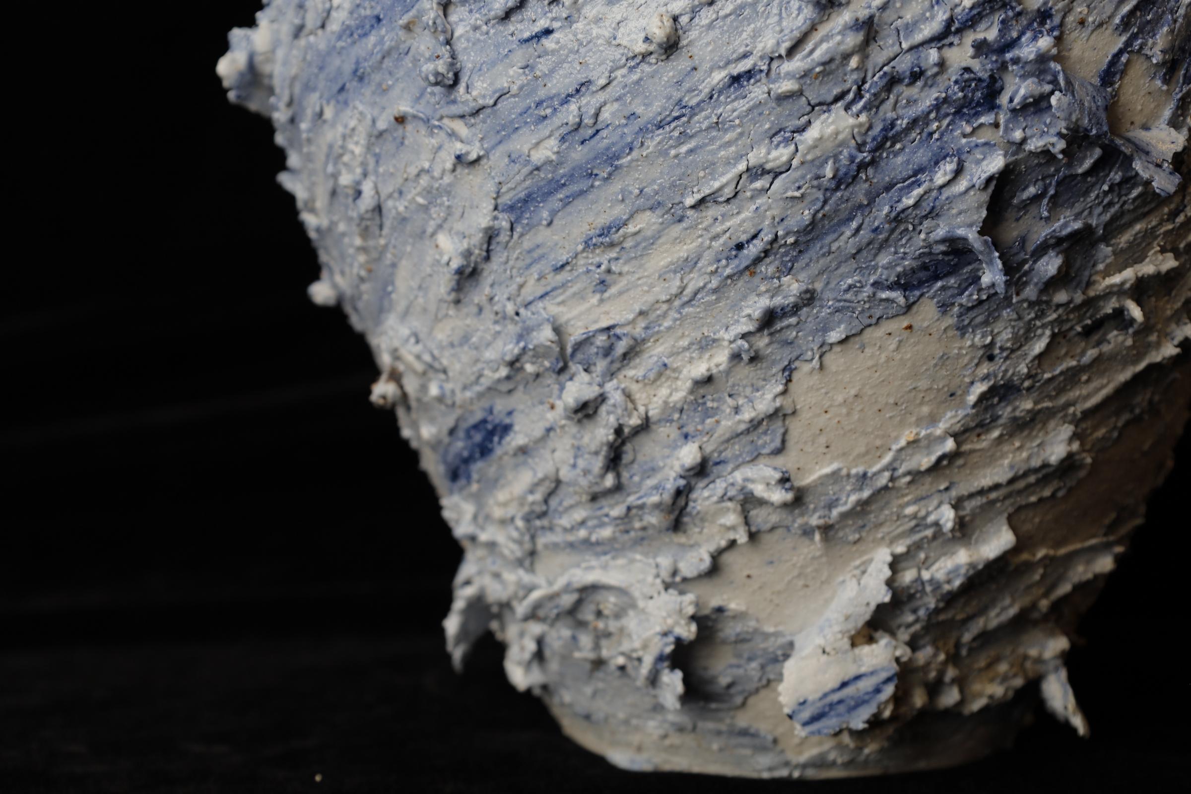Contemporary Unique Bizen vase made from wild, unrefined clay by Kazuya Ishida