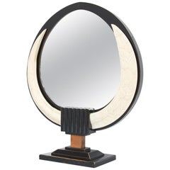 Unique Black and White Art Deco Table Mirror