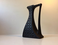 Unique Black Art Deco Vase from Sejer, Denmark 1940s