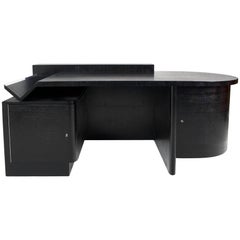 Unique Black Art Deco Writing Desk from Czechoslovakia