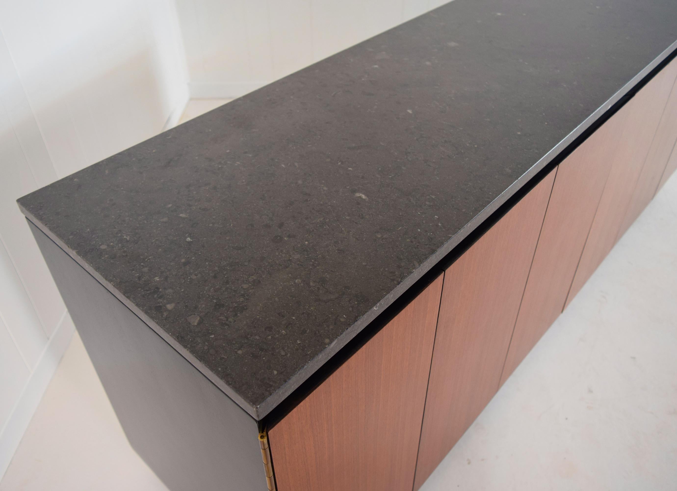 Unique Black Granite Sideboard by Paul McCobb for Calvin 9