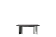 Contemporary Polished Steel and Black Oak Desk Console by Ultramobili